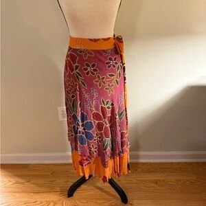 FARM Rio Vibrant Orange Floral Skirt
